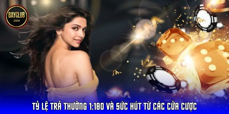 Tỷ lệ trả thưởng 1:180 và sức hút từ các cửa cược